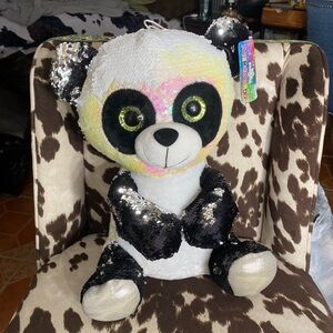 Jumbo Toy Factory Plush Paradise Iridescent Sequin Flip 16” Panda Plush
